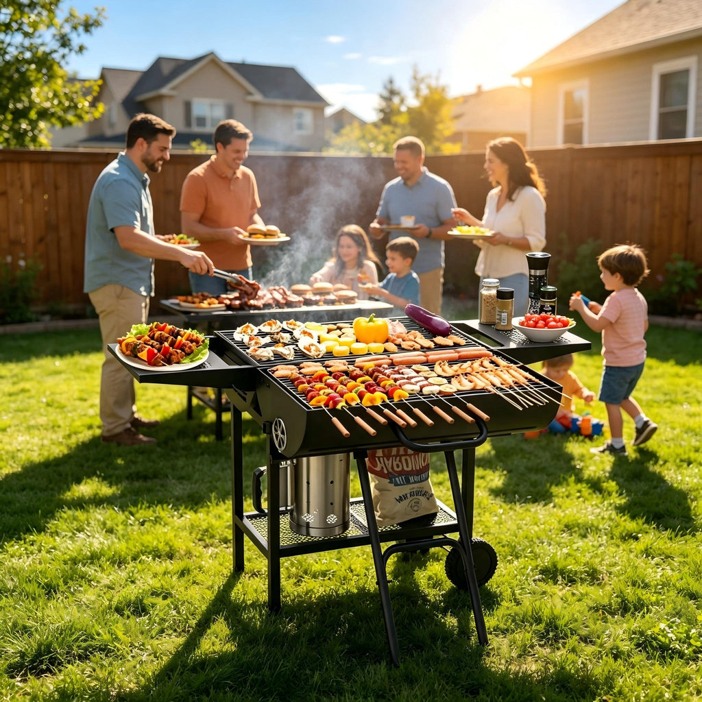 Charcoal Grill with Double Side, Large-Size Cooking Meat Barbecue Grill