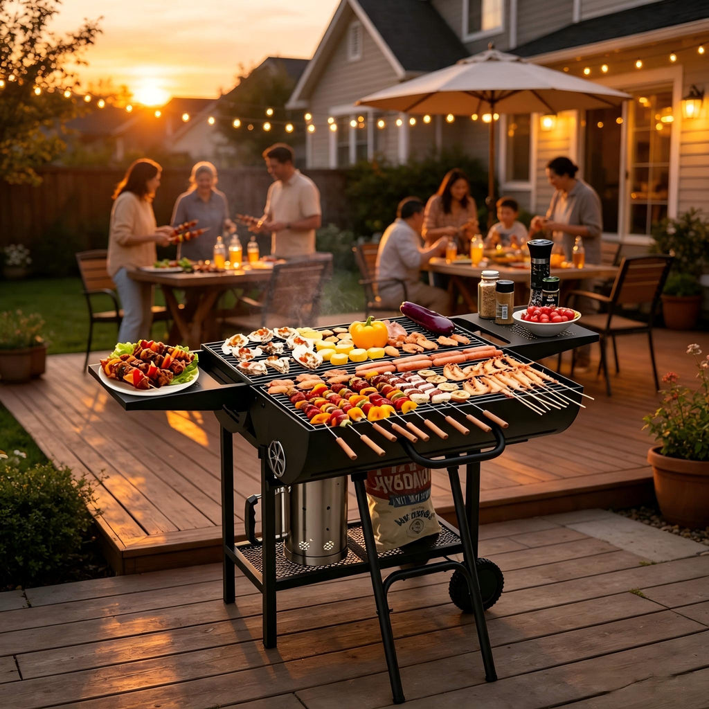 Charcoal Grill with Double Side, Large-Size Cooking Meat Barbecue Grill