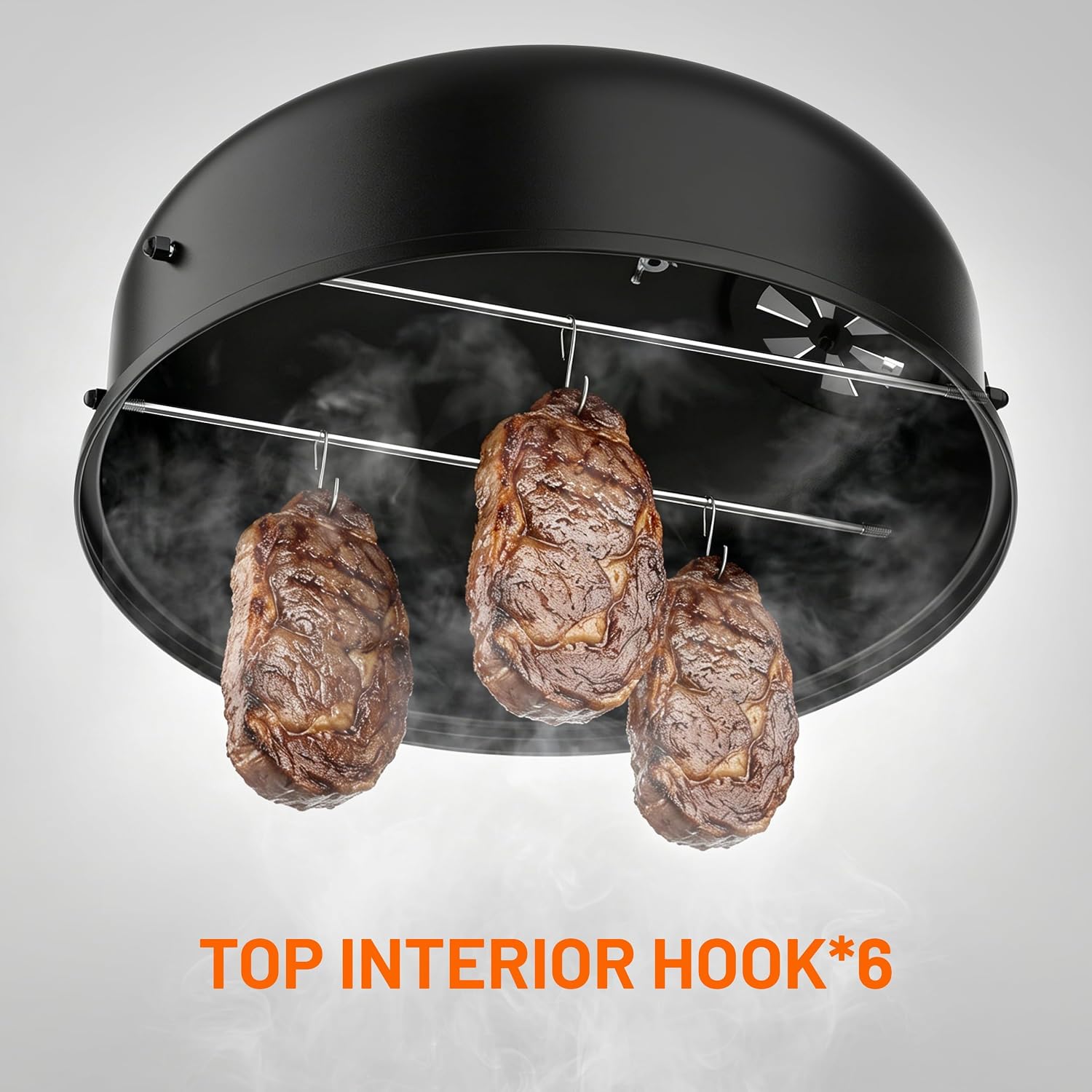 16" Charcoal Smoker Grill, 3 in 1 Heavy Duty Vertical Barbecue Grill, Versatile Outdoor Smoker Grill in Black