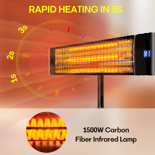 1500W Electric Heater, Infrared Patio Heater for Outdoor Indoor, CSA certificate