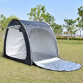 Portable Outdoor Cycling Bike Storage Shed Tent Gray Double Door Thick Silver Oxford Fabric Anti UV