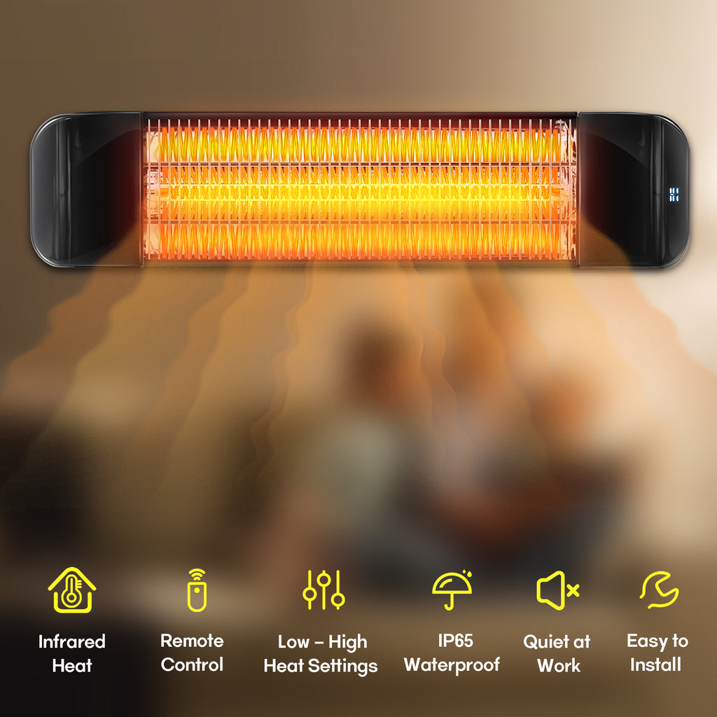 1,500-Watt Outdoor Electric Infrared Heater, Patio Heater for Indoor Outdoor Use